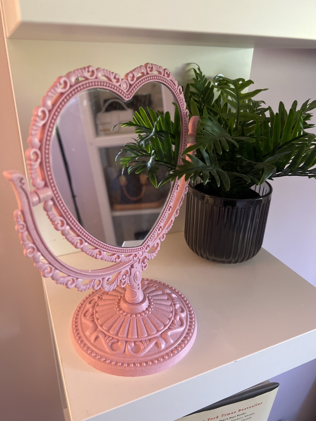 Pink heart mirror