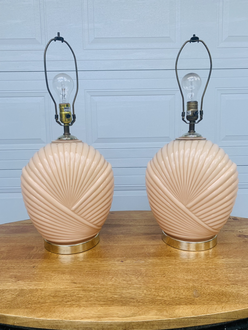 Vintage Art Deco large  Shell Lamps thumbnail