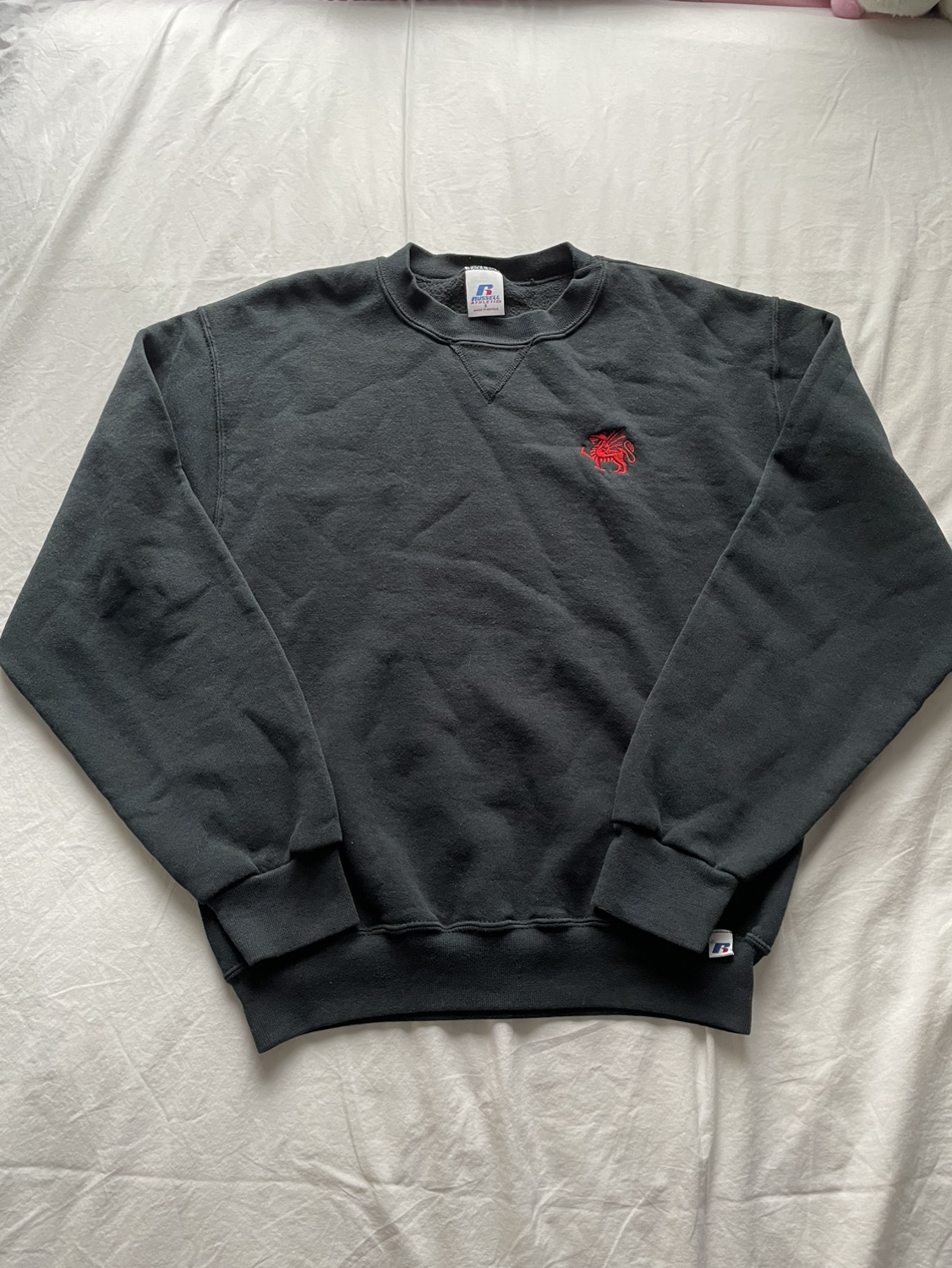 Vintage Welsh Dragon of Wales x Russell Athletic Black Crewneck thumbnail