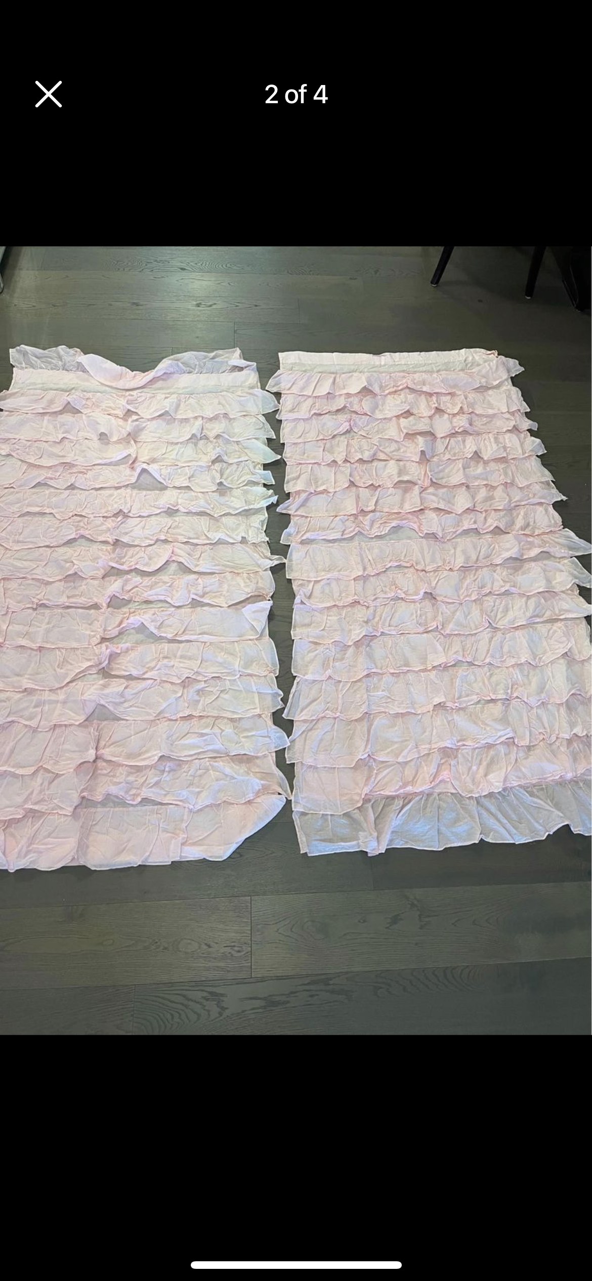 Pottery barn kids ruffled curtains 86” x 40” EUC image indicator(2)