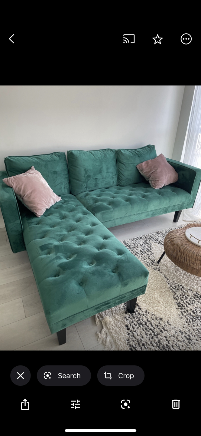 Structube Sectional Green Velvet Sofa - photo 3