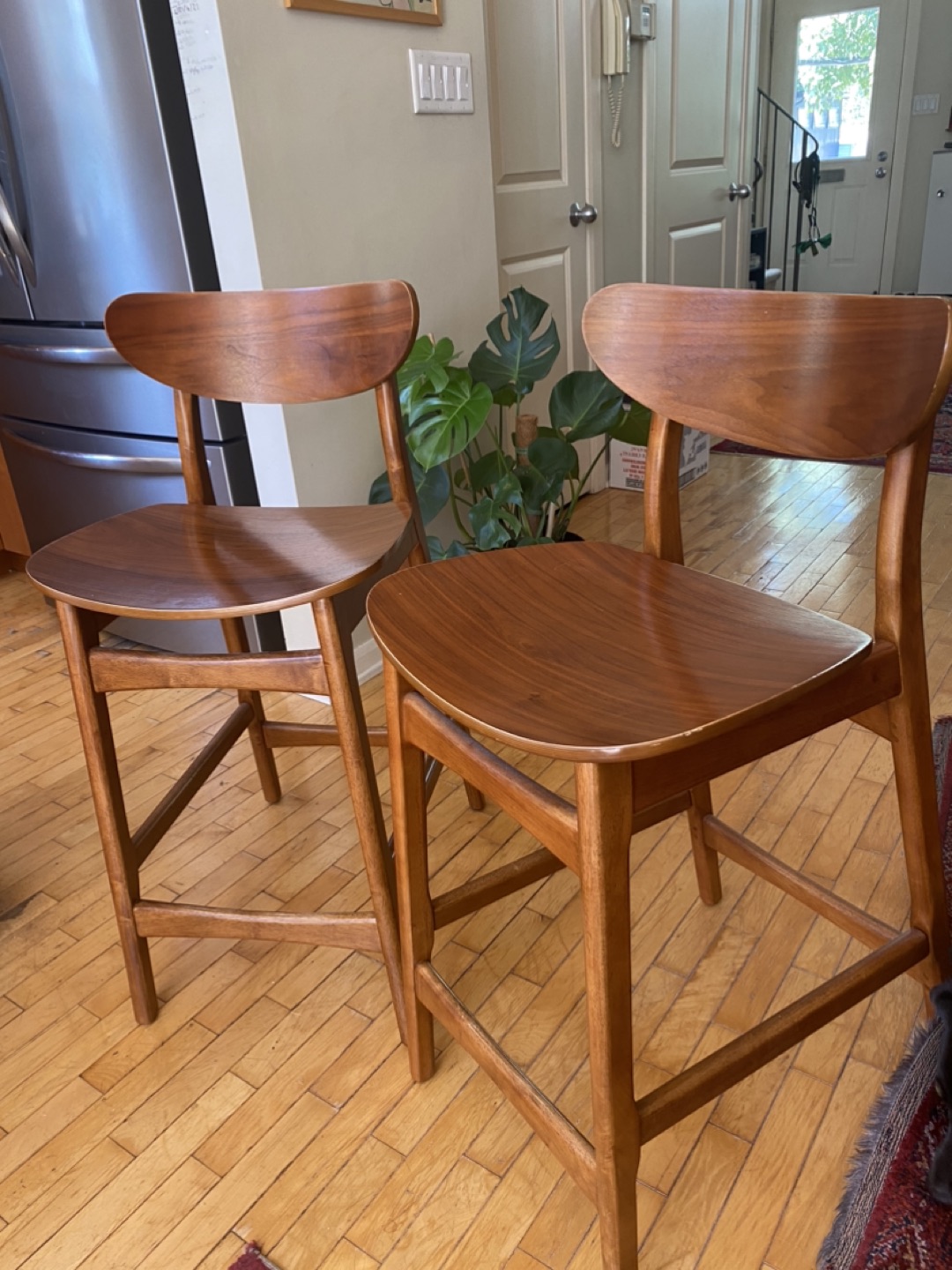West Elm Counter Stools - Walnut