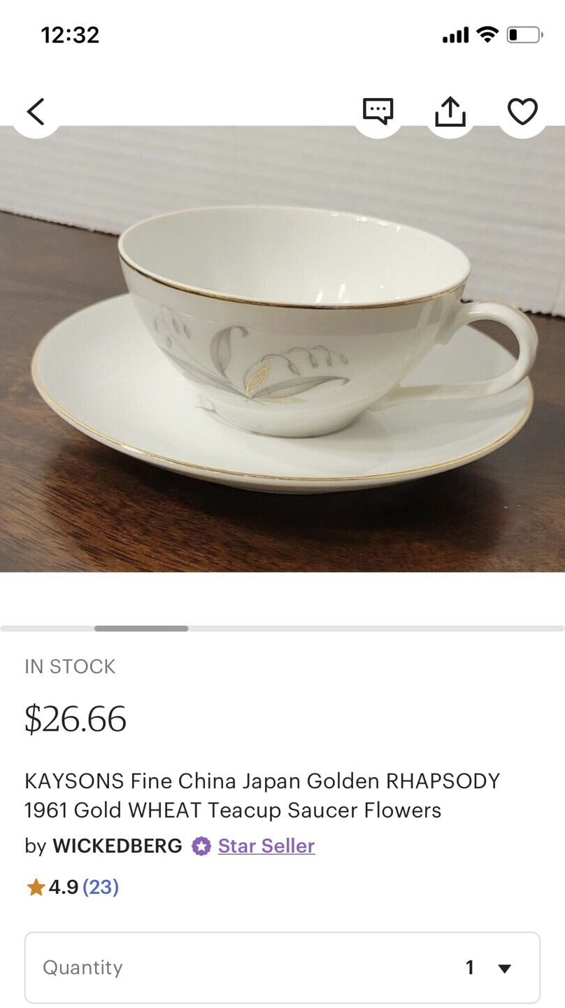 Vintage Japanese tea cup and saucer set, 4 sets 45$！ image indicator(4)