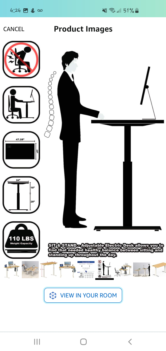 SHW Memory Preset Electric Height Adjustable Standing - photo 2