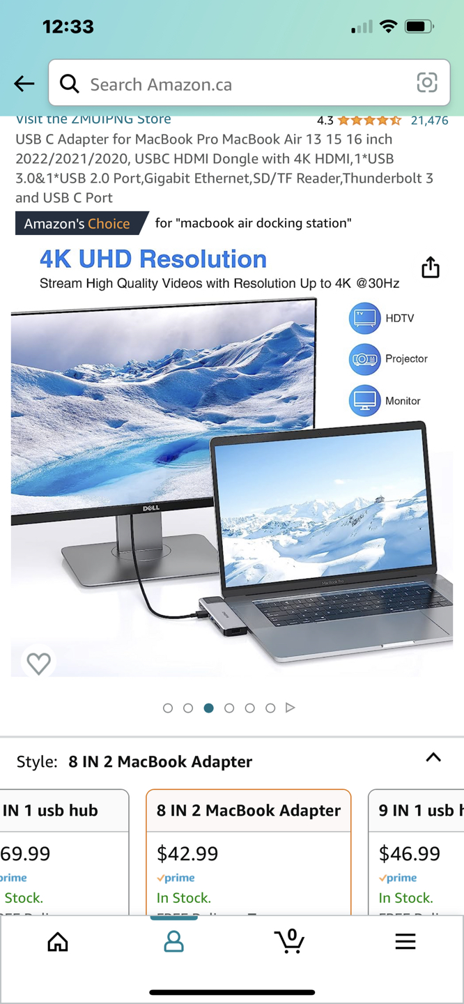 MacBook Docking Station: 8 in 2 USB C Adapter image indicator(3)