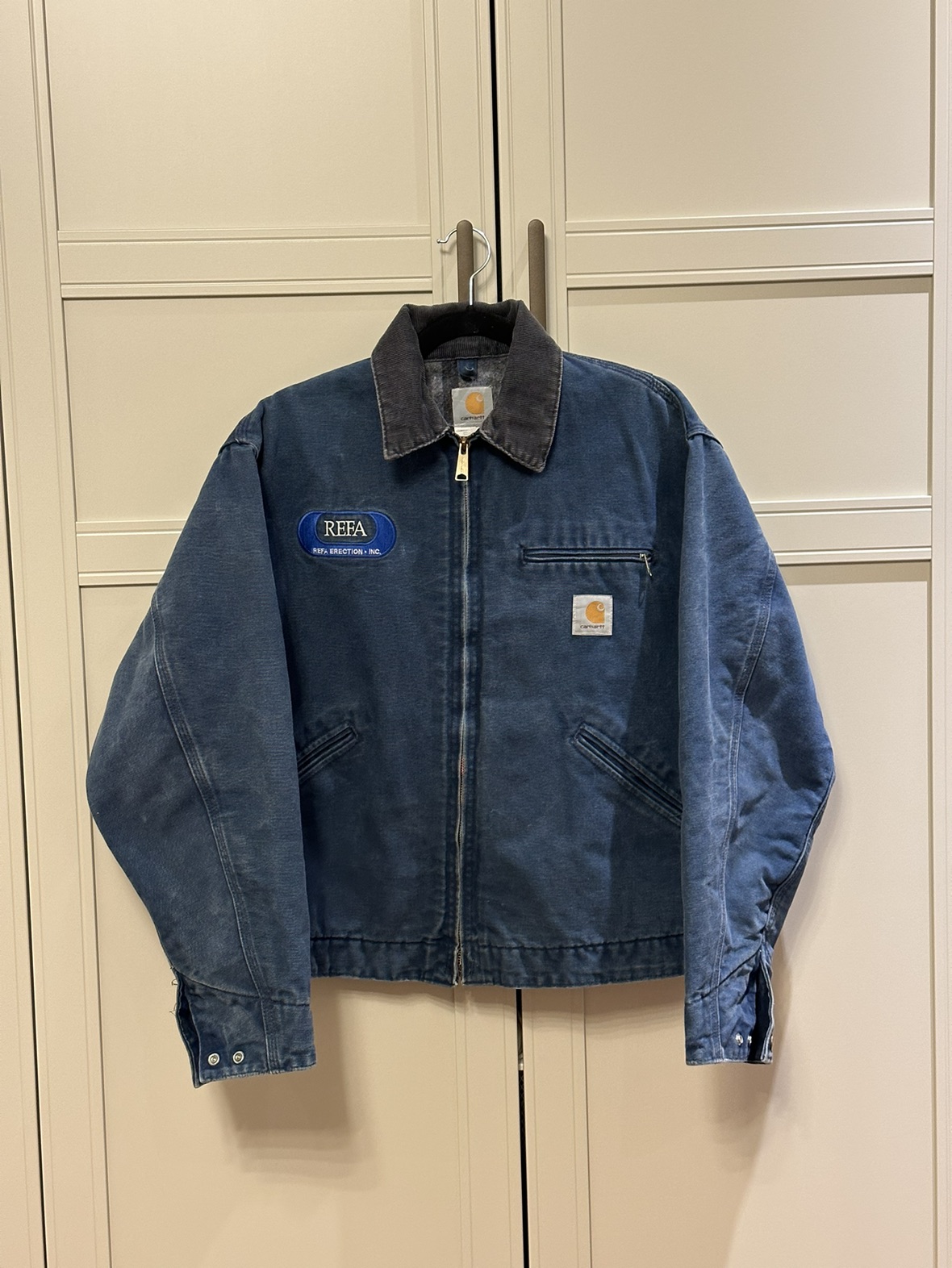 RARE! Carhartt Detroit Jacket J01 Navy Blue thumbnail