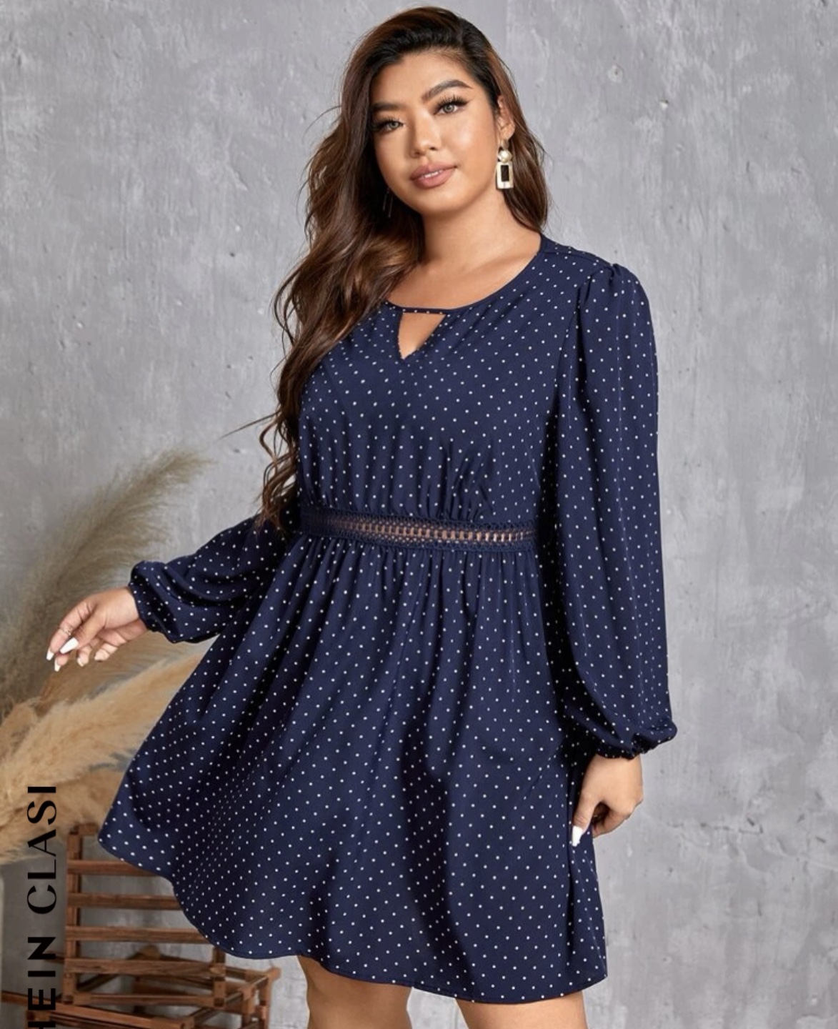 Plus polka dot dress