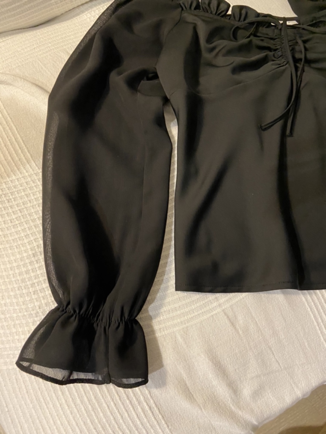 Topshop black sweetheart neckline blouse image indicator(4)