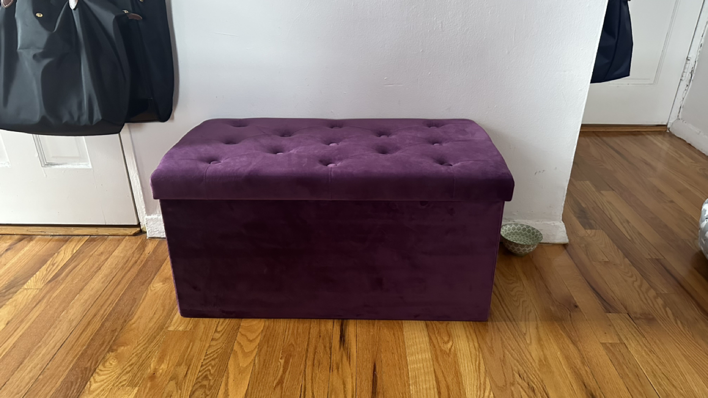 Velvet Storage Ottoman