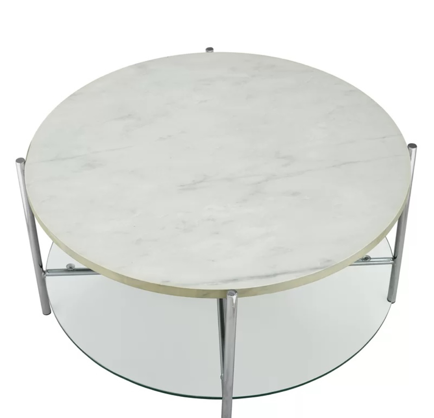 White Marble Coffee Table Round - photo 3