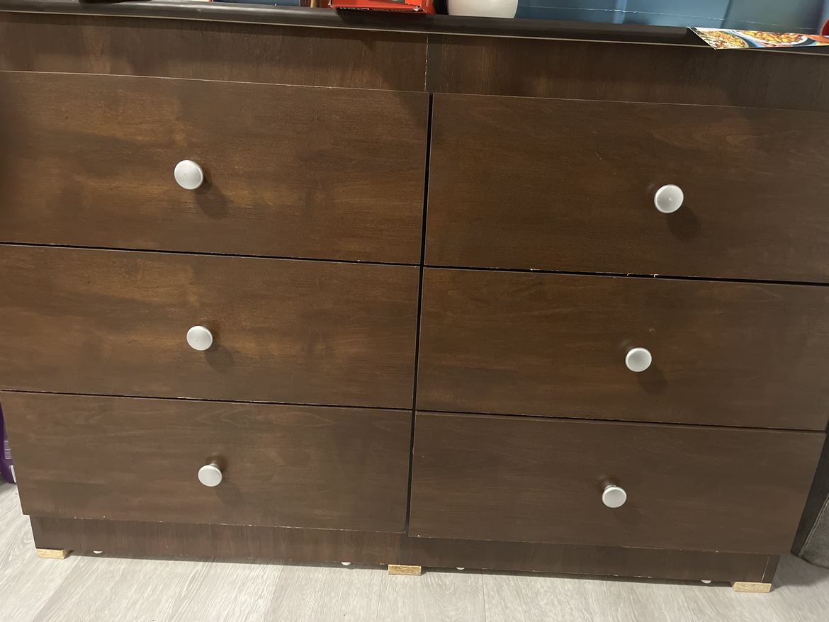 Brown 6 - drawer dresser with mirror - photo 2