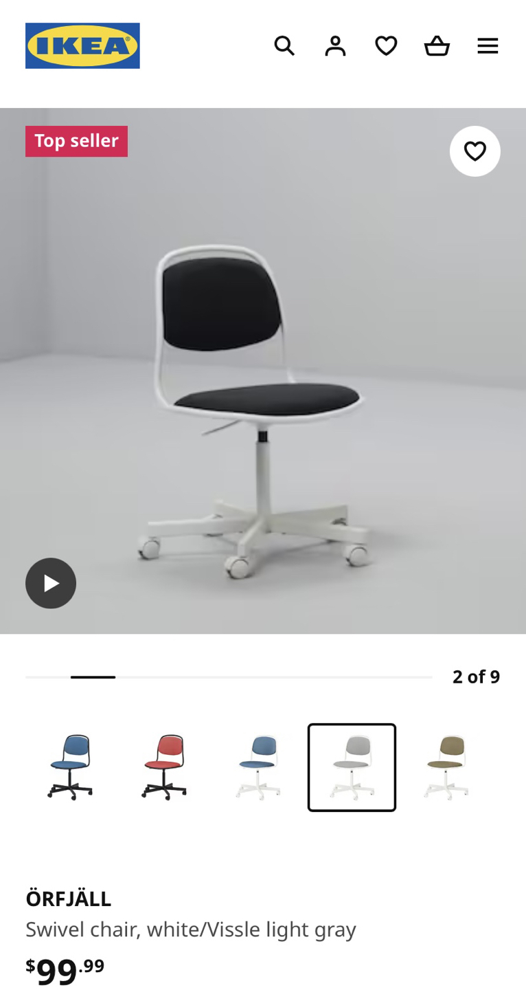 MOVING SALE - IKEA desk chair - dark grey