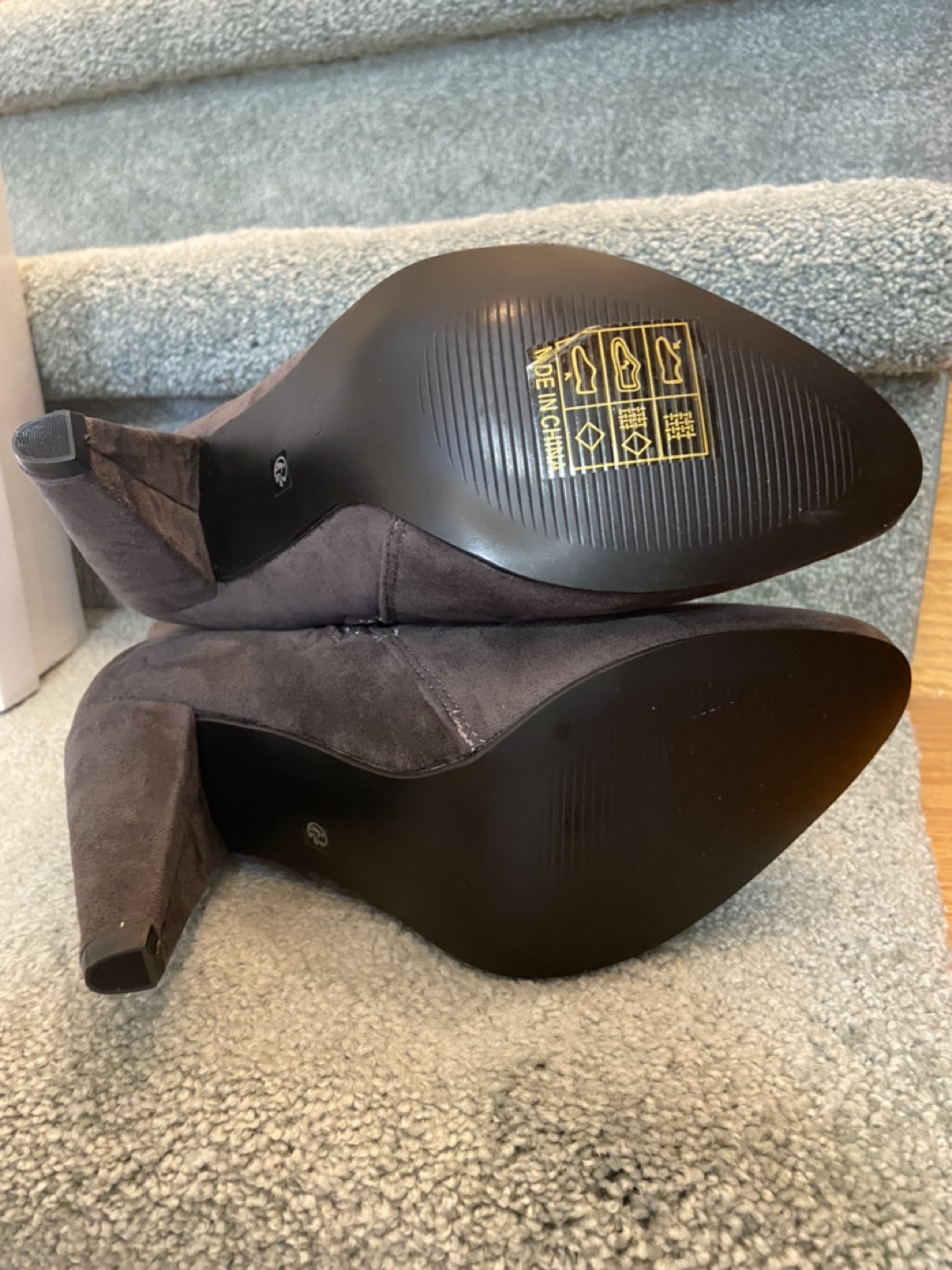Nio Nio Dark Grey Faux Suede Heel Boots NEW image indicator(5)
