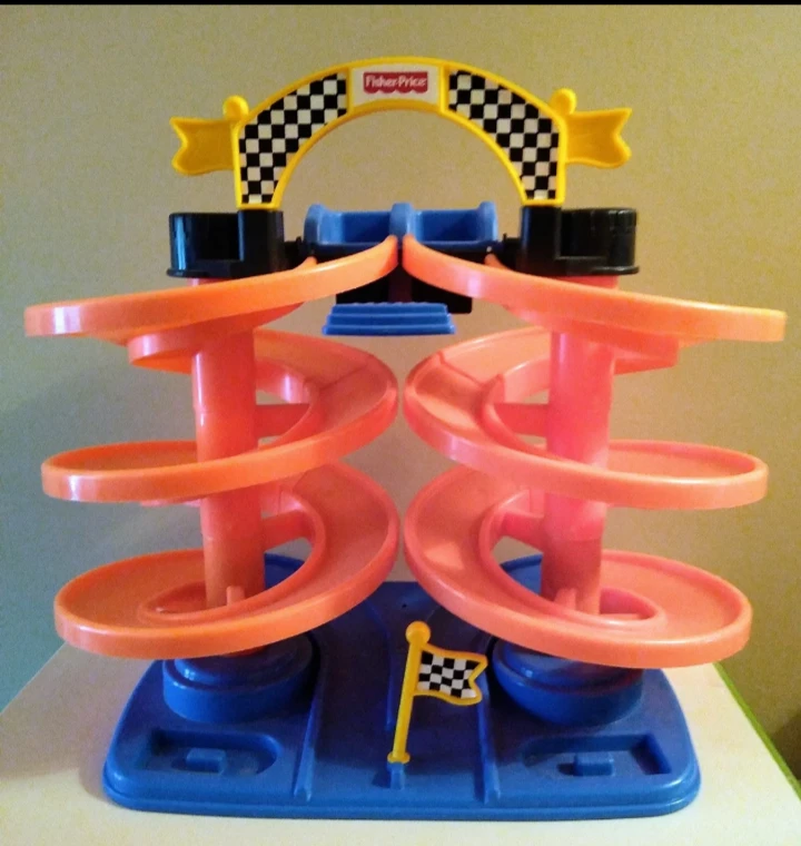 Spiral Car Racetrack with Six Toy Cars thumbnail