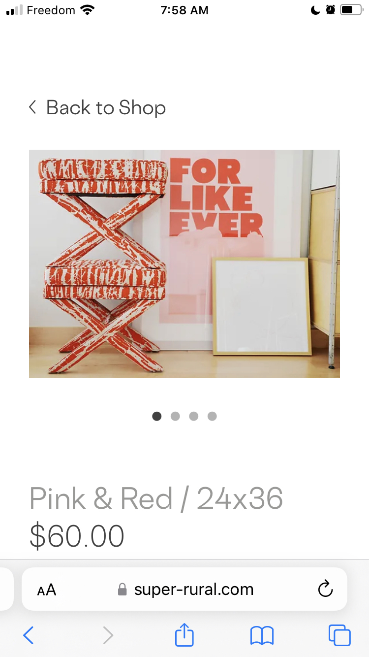 Framed Silk Screened “For Like Ever” Poster - photo 3
