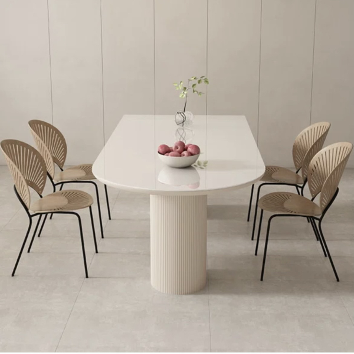 Lexly Oval Marble Dining Table - photo 3