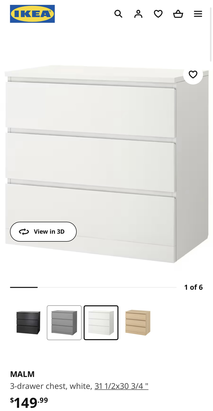 Malm 3 drawer dresser - photo 2