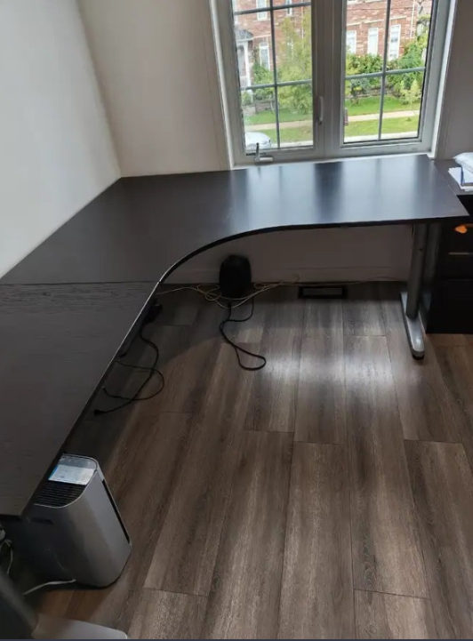 Ikea galant (bekant) office large L shape desk adjustable leg thumbnail