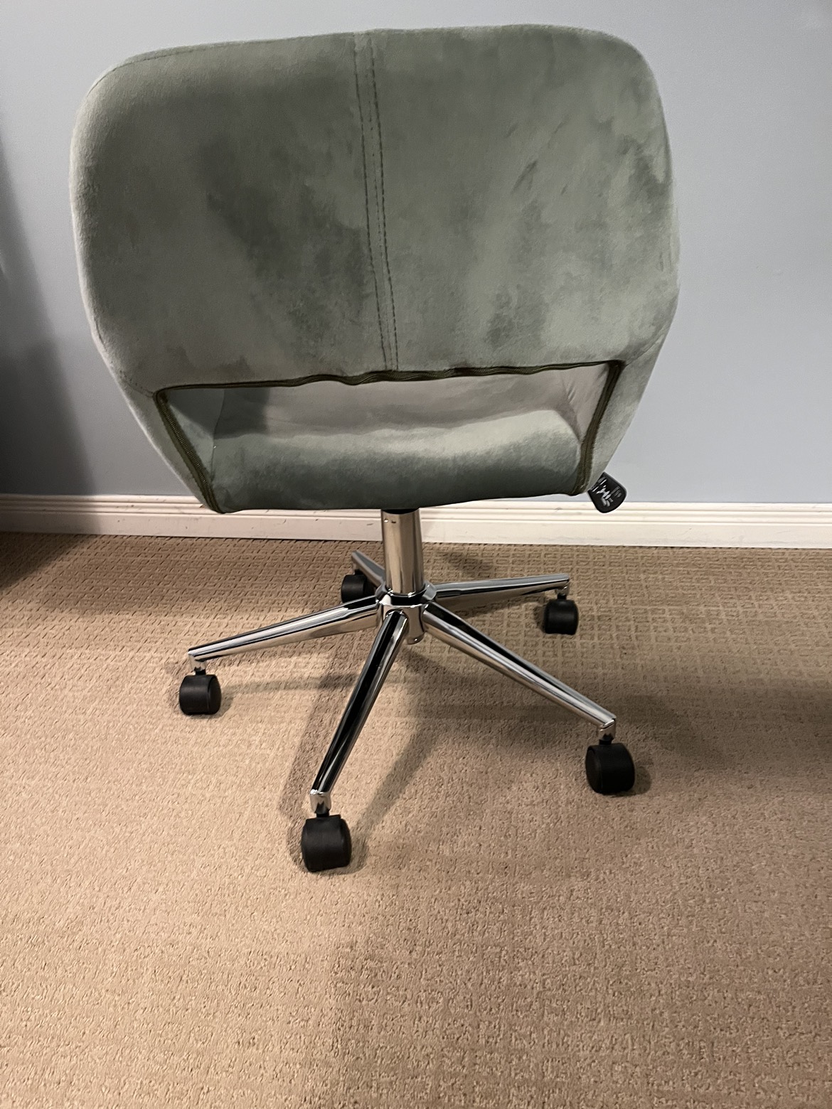 Green velvet desk chair - photo 2