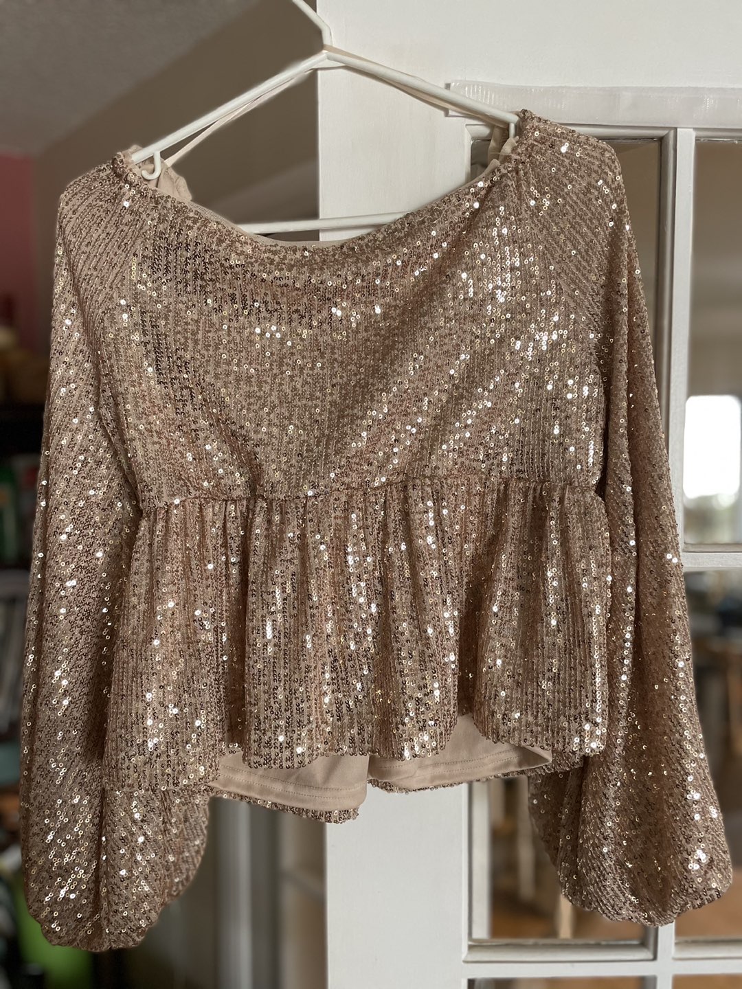 Mustard Seed Medium gold sequin blouse image indicator(3)