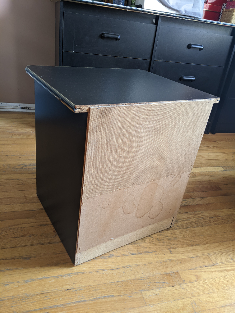 Black 2 Drawer Side Table With Gold Rim image indicator(4)