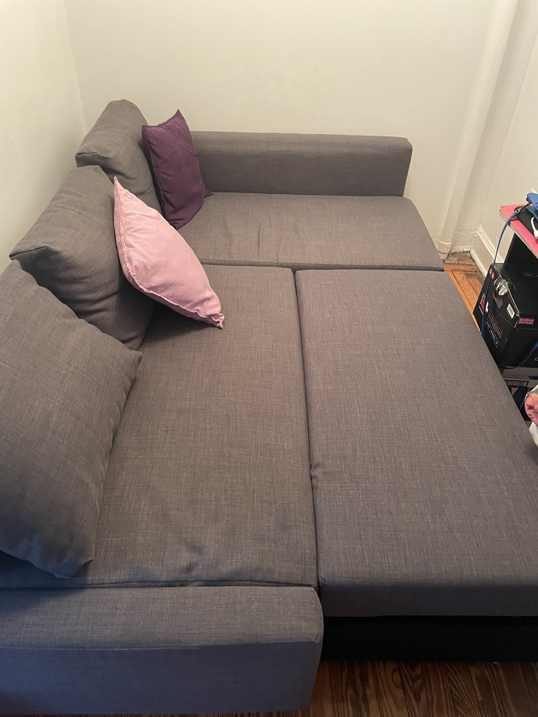 IKEA Sleeper sectional,3 seat w/storage, dark gray - photo 5