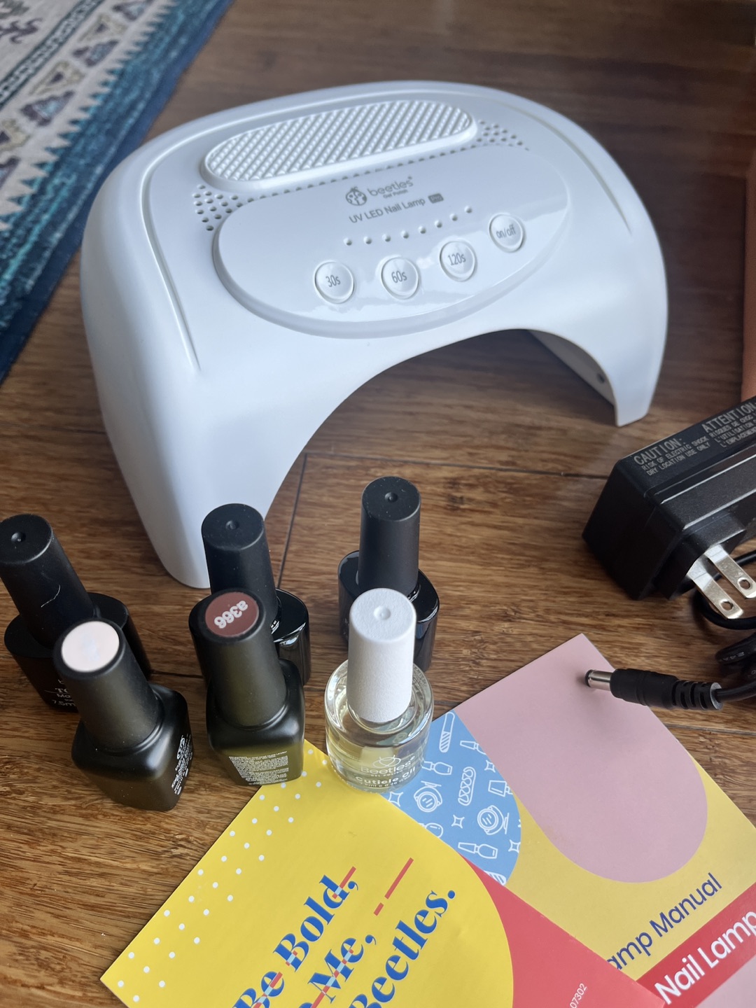 Full Beetles Gel Nail Kit with Lamp and Chrome powders - photo 2