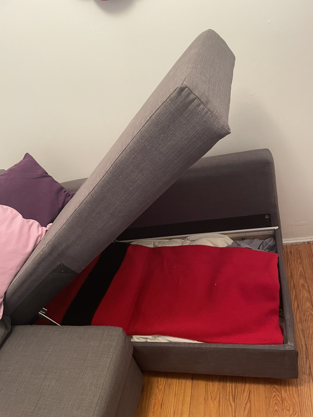 IKEA Sleeper sectional,3 seat w/storage, dark gray - photo 4