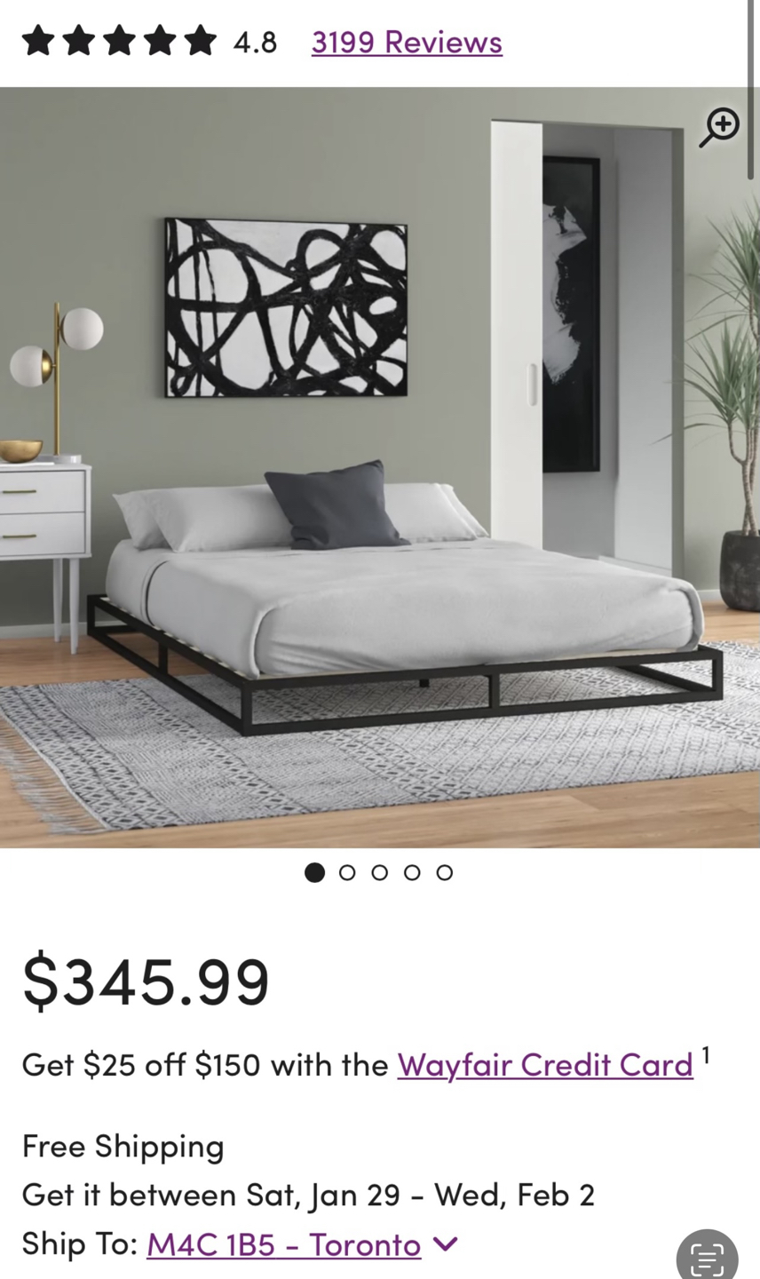6” steel bed frame