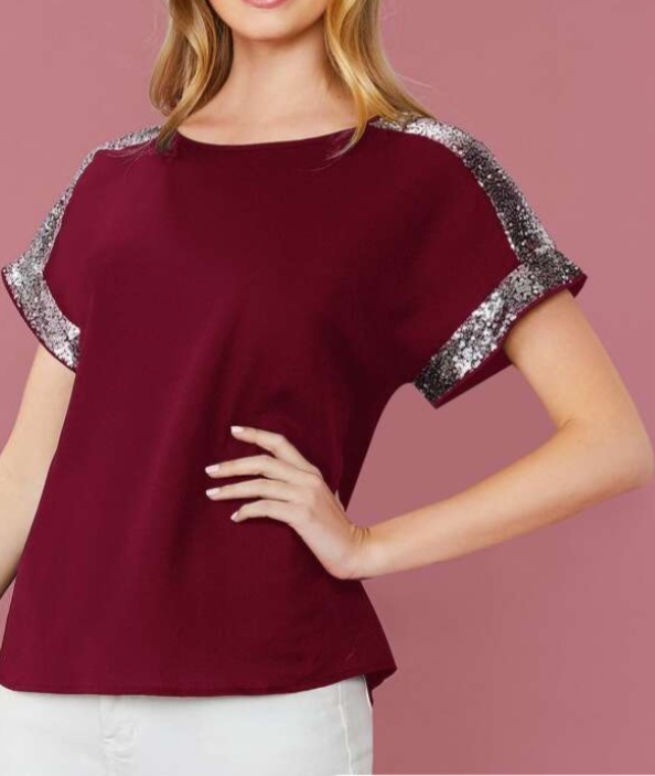 Contrast sequine sexy shirt thumbnail