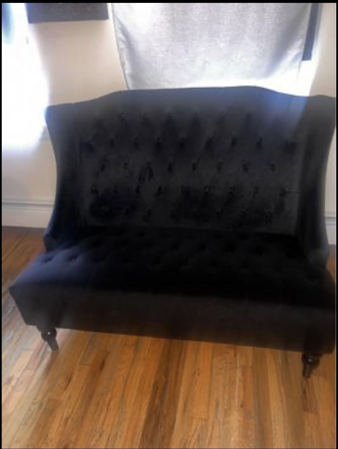 Black suede loveseat - photo 2
