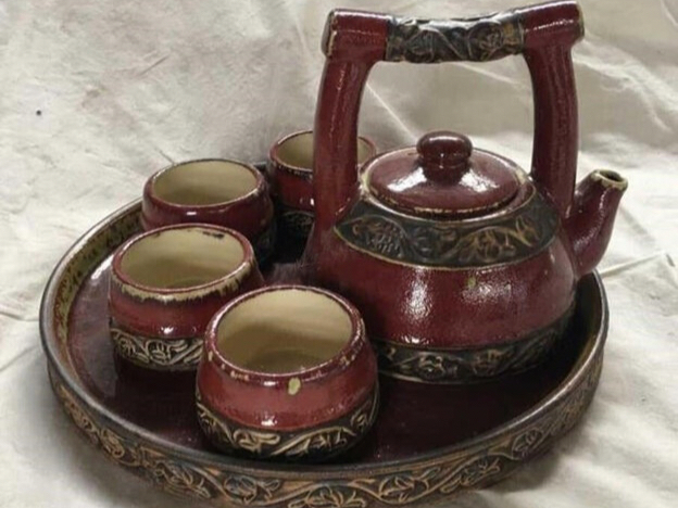 Pier 1 Earthernware 6pc Tea set thumbnail