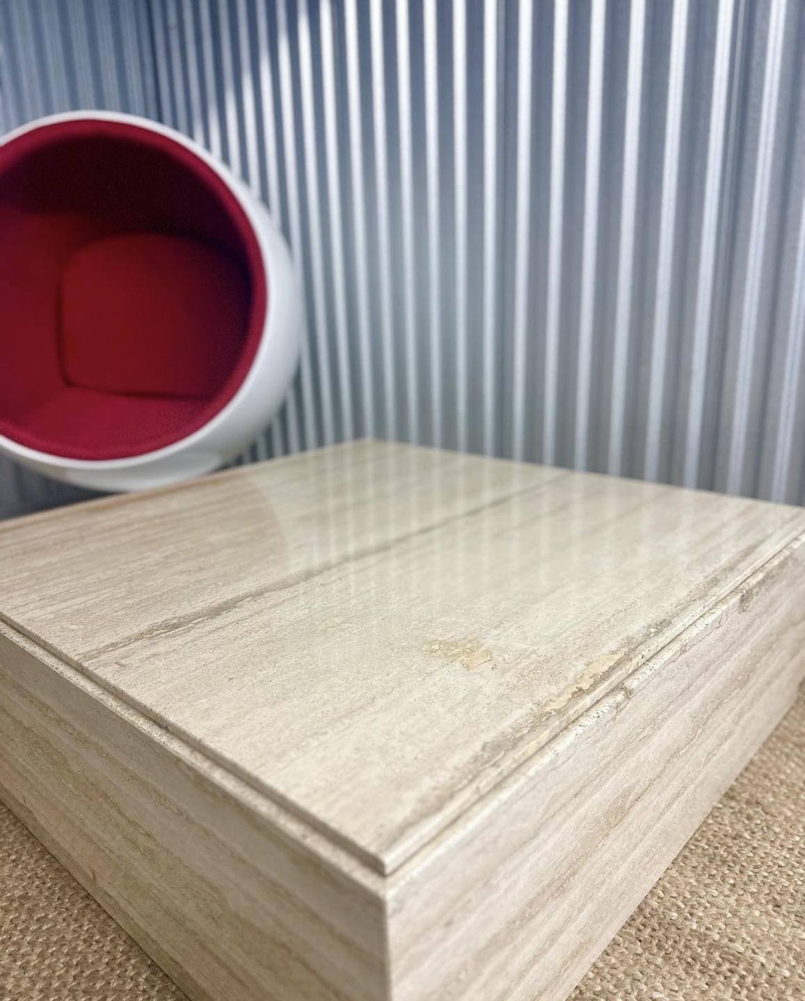 XL Vintage Travertine Block Coffee Table - photo 2