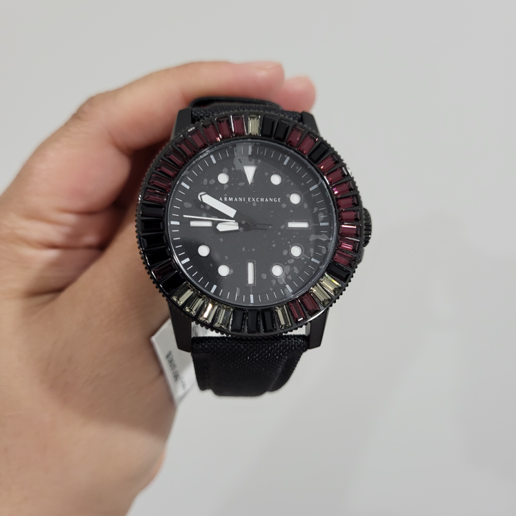 armani exchange black watch