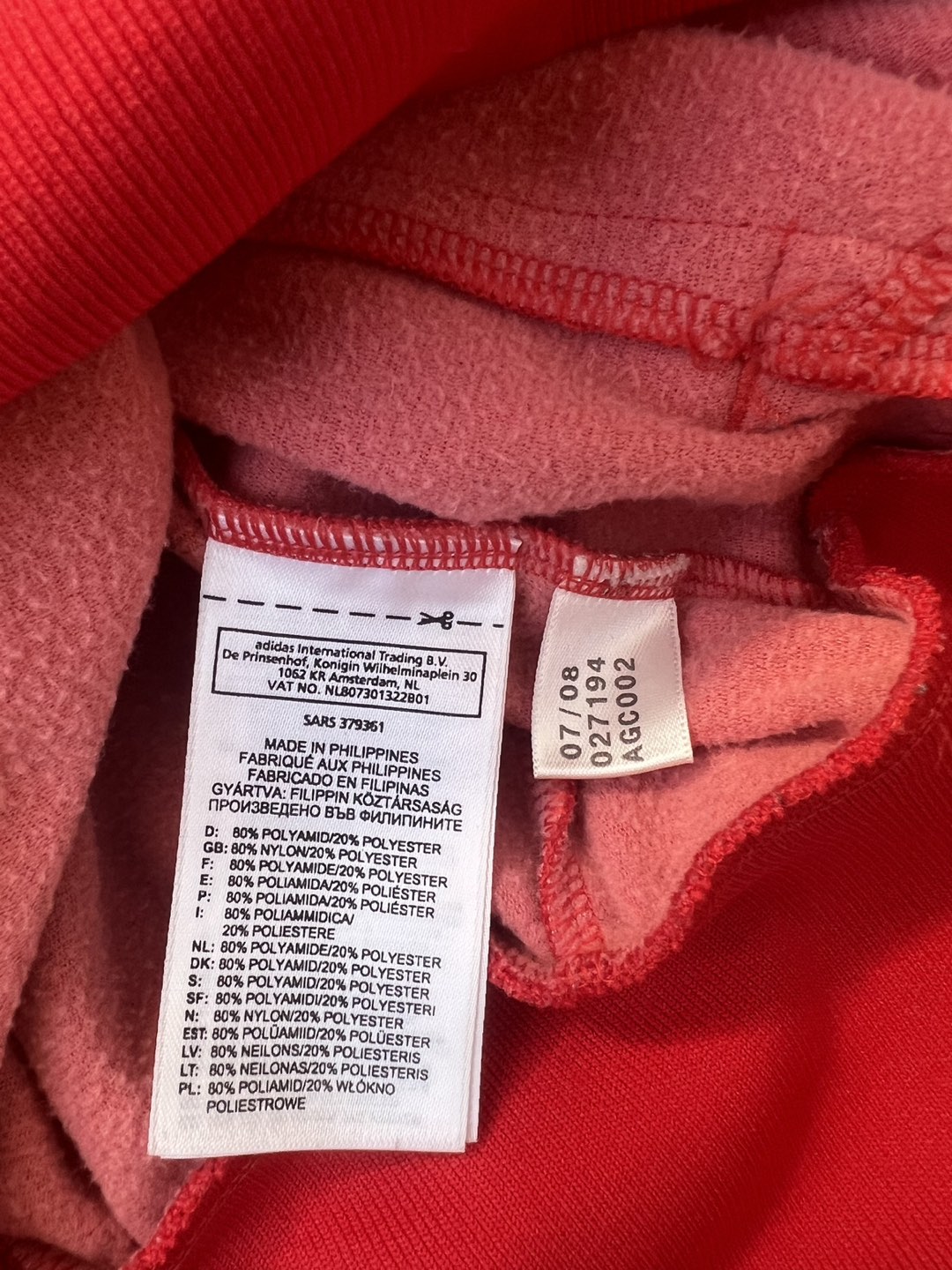 Adidas original red classic track Jacket Retail $100+ image indicator(5)