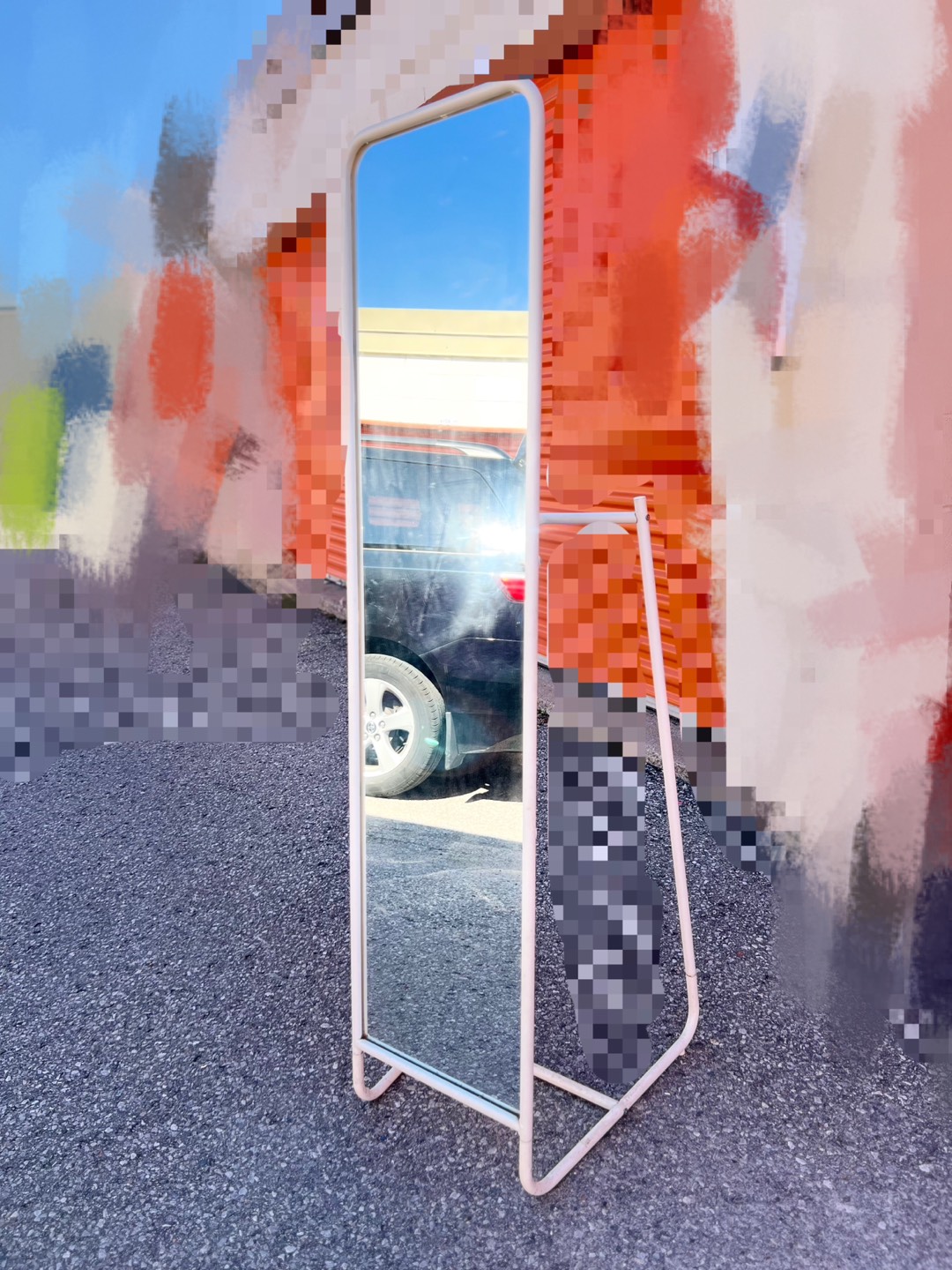 Multifunctional full body floor mirror with clothes hook