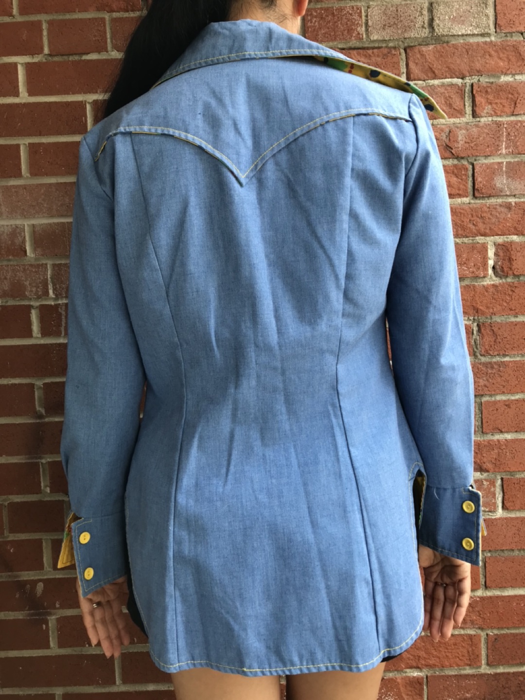 Vintage denim button down oversized S-M image indicator(3)