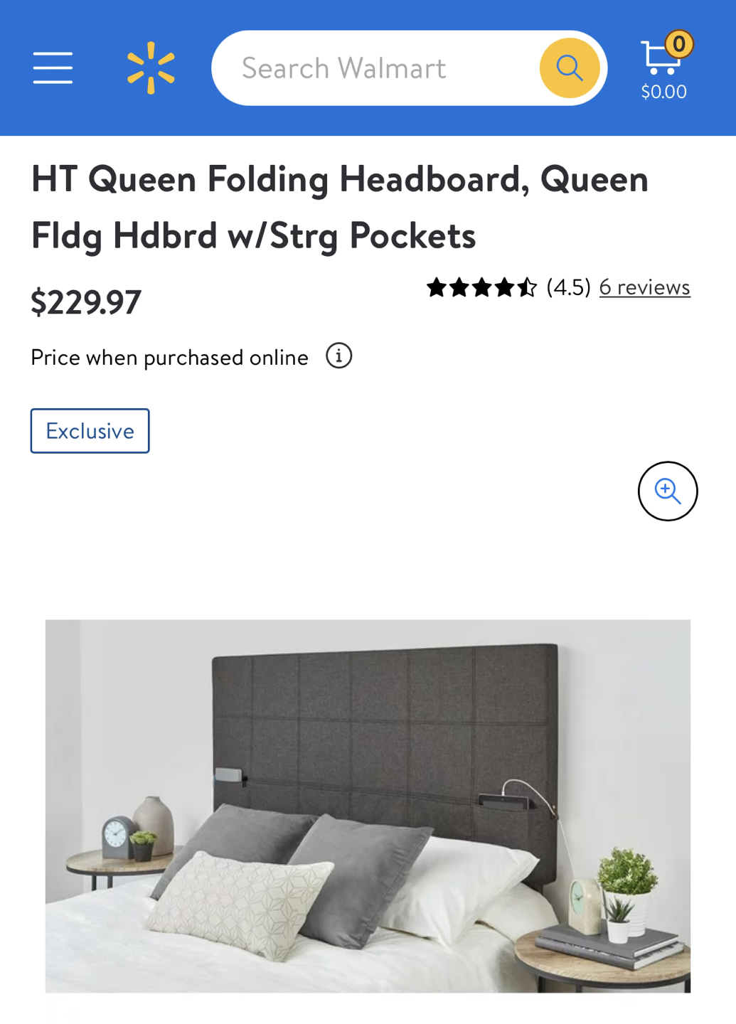 Queen headboard with storage pockets - photo 2