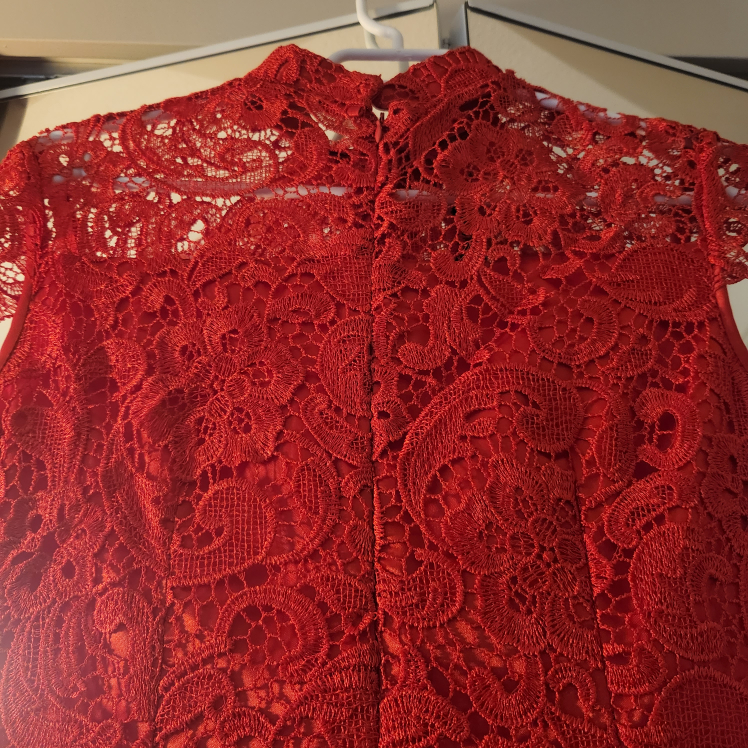 Red lace dress for tea ceremony image indicator(2)