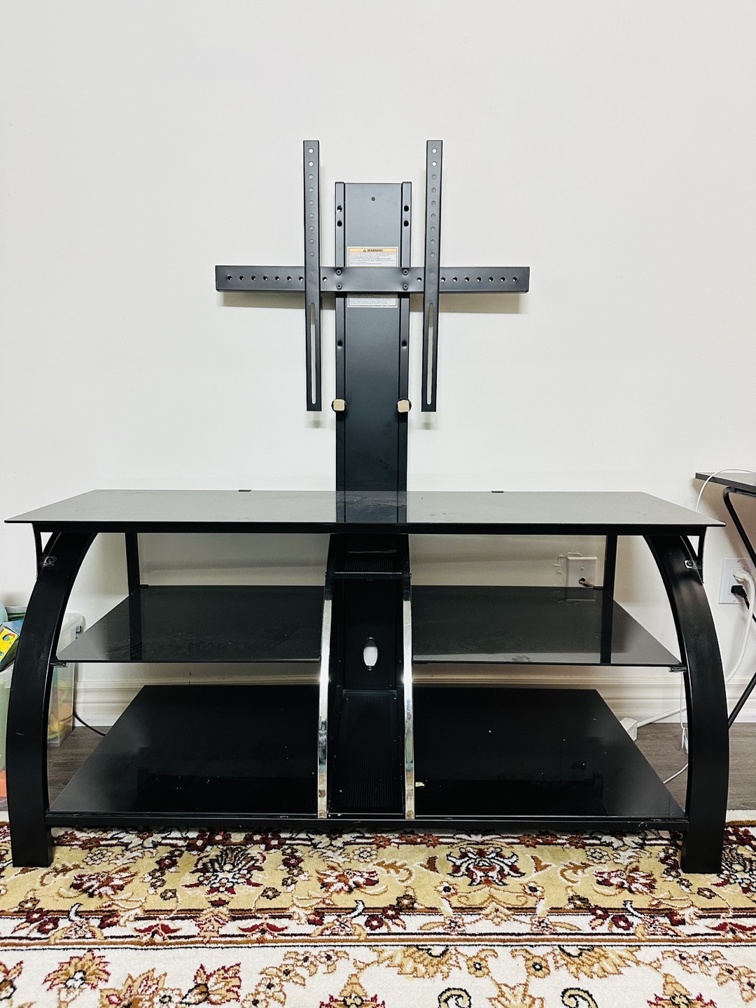 Glass TV stand with mount - Black