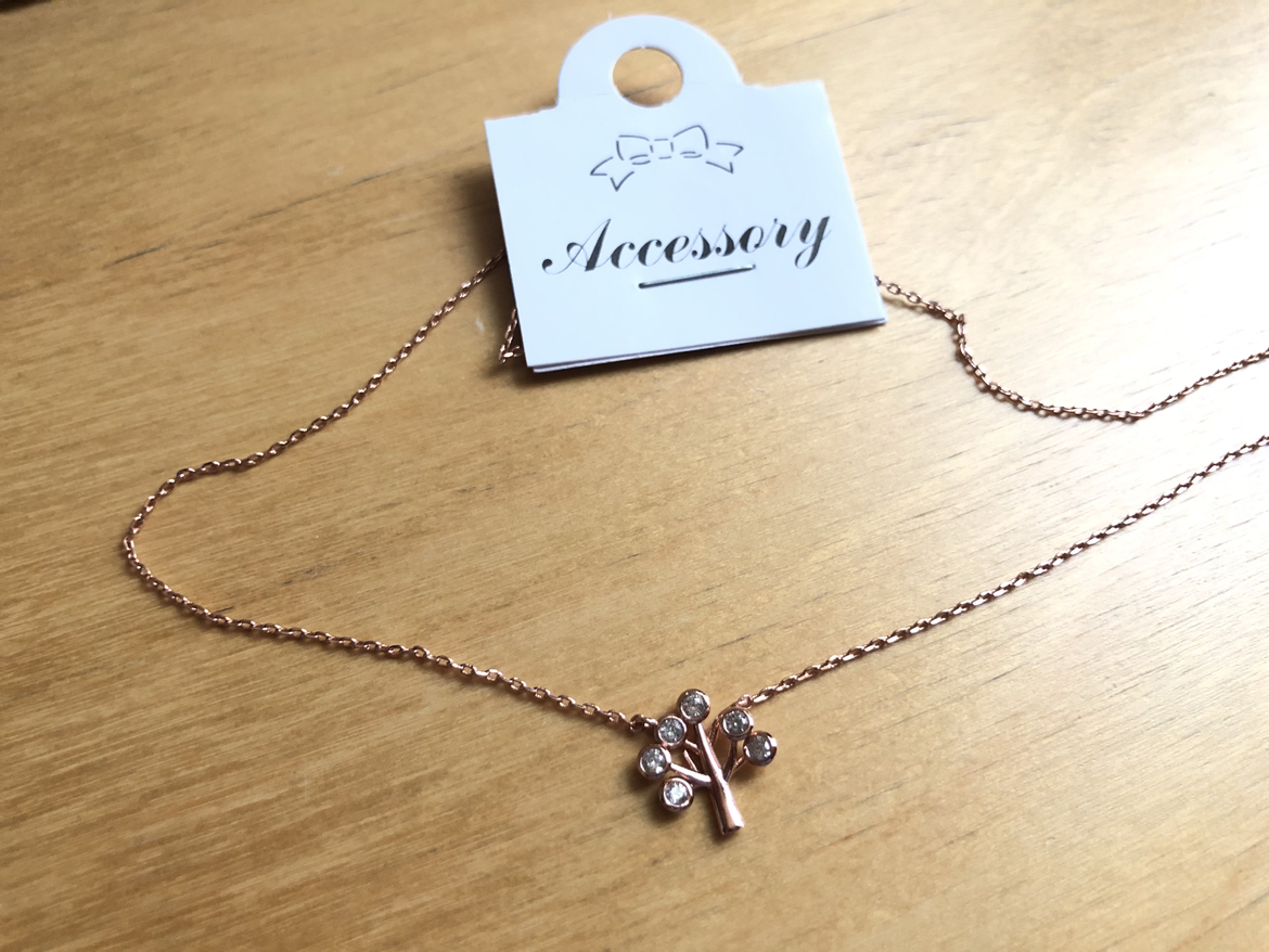 Gold Necklace w/ Tree Pendent Korean Fashion Jewelry #FREECYCLE thumbnail