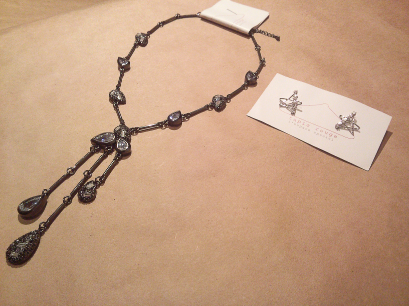 collar necklace with swarovski crystals and star earrings