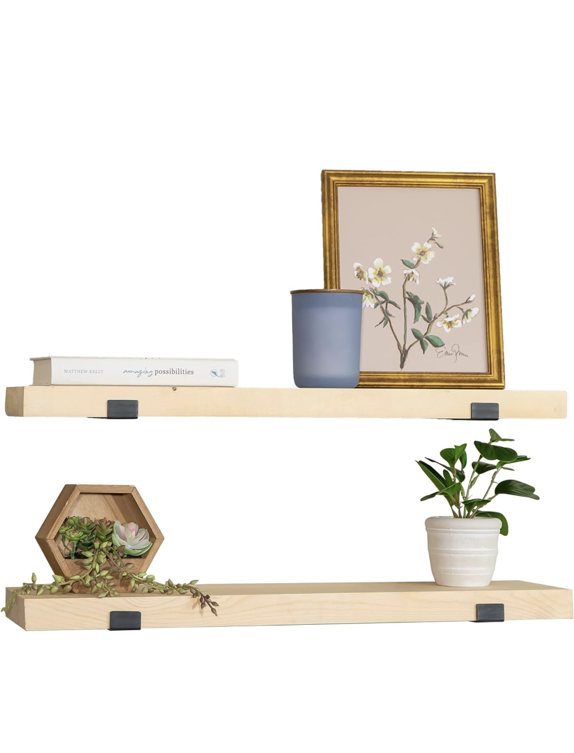 Willow & Grace Designs - Alex 36-inch Natural Floating Shelves thumbnail