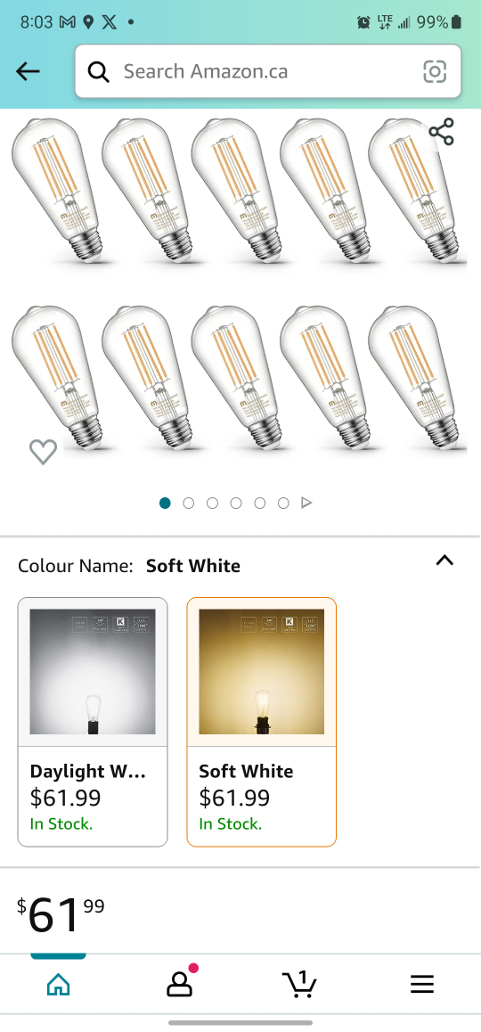 Mastery Mart Vintage LED Light Bulb, Dimmable thumbnail