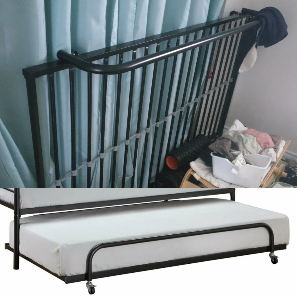 Trundle, Single Metal Bed on Wheels thumbnail
