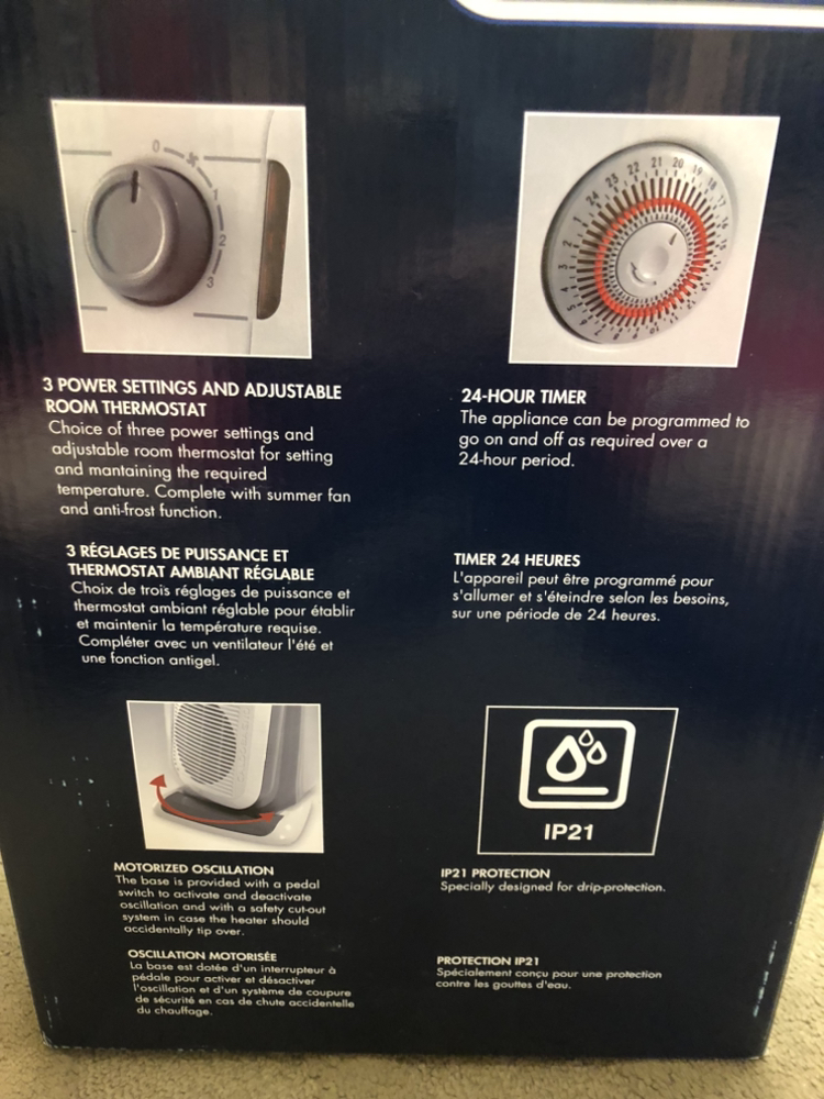 DeLonghi America HVF3555TB Bathroom Safe Fan Heater - photo 3