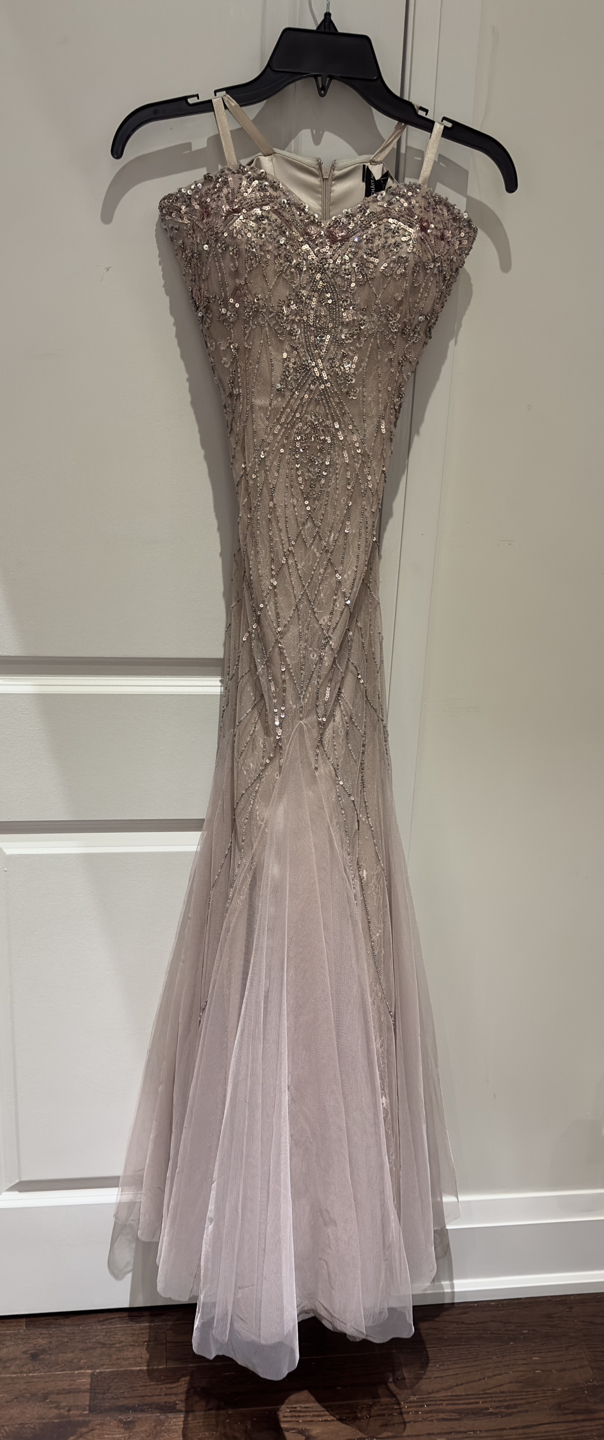 Dusty rose Strapless formal dress thumbnail