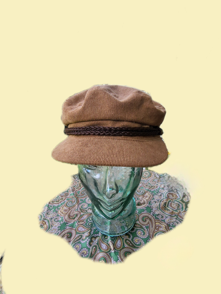 Brand new without tag brown corduroy Canadadian Hat newsboy cap 