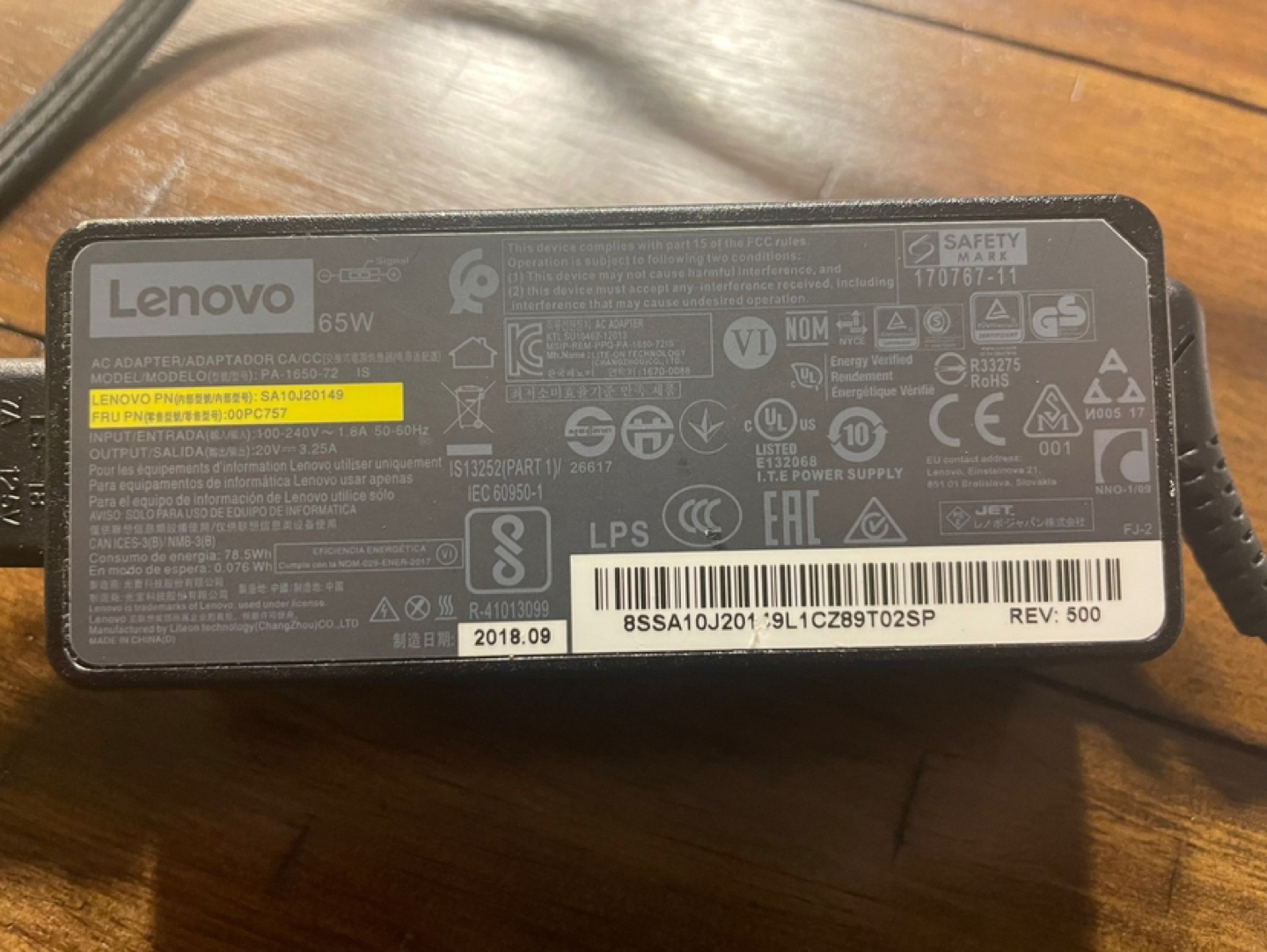 Lenova 65W Laptop Charger