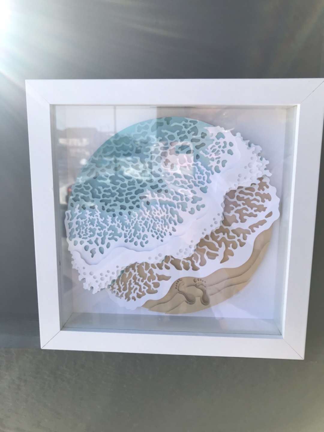 3D beach theme shadow box
